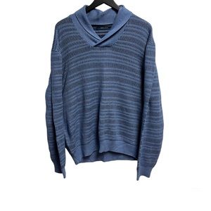 Perry Ellis Men’s Sweater Striped Blue Size XXL